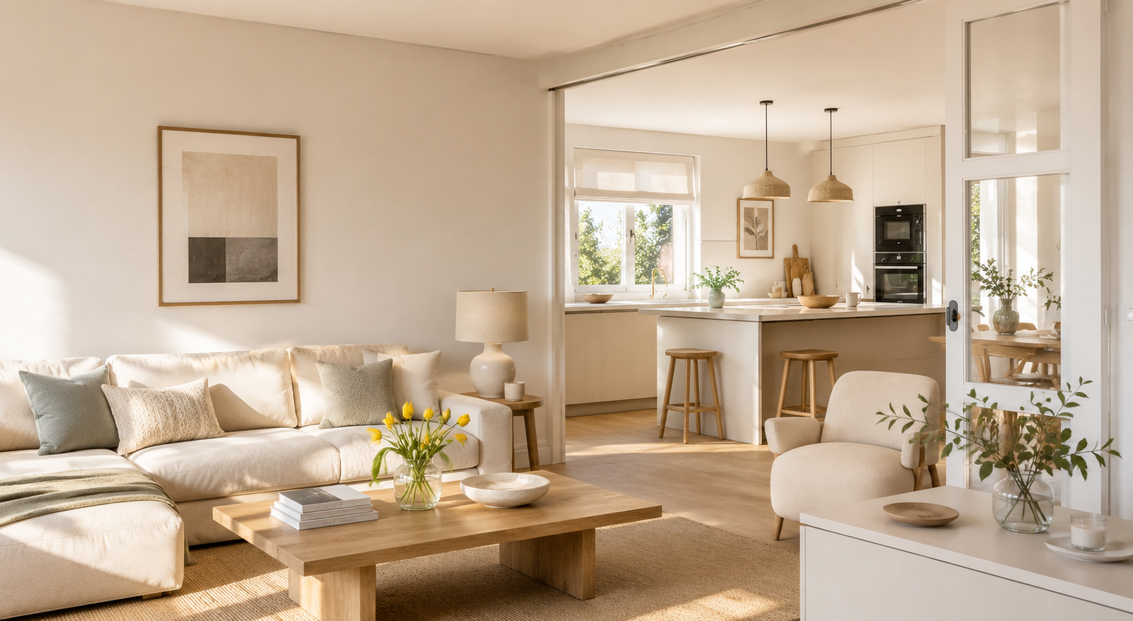 Interior residencial con luz natural